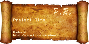 Preiszl Rita névjegykártya
