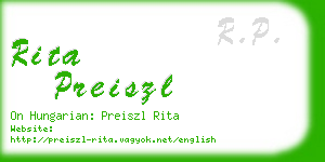 rita preiszl business card